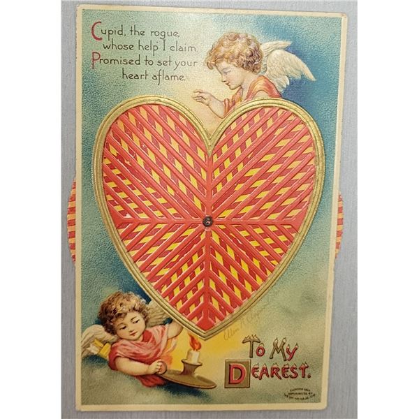 Novelty - Clapsaddle Valentine's Day Mechanical Holiday Greeting PC