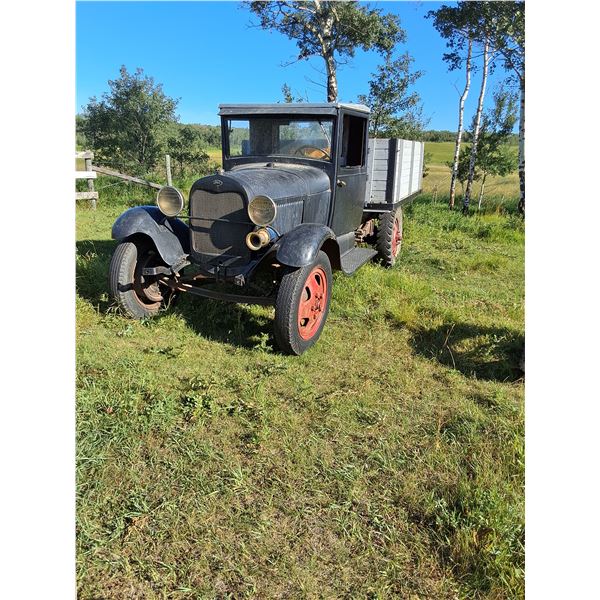 1929 1-1/4 Ton Ford Model A Grain Truck- running condition (video)