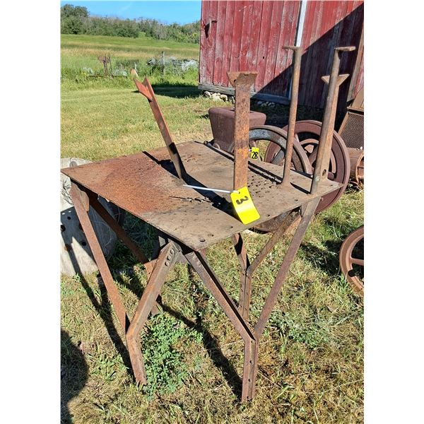 Welding Table Made from Avery Tractor Radiator Stand