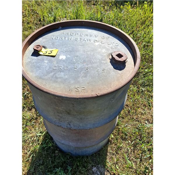 Northstar Oil Co. 50 gal. Steel Gas Barrel