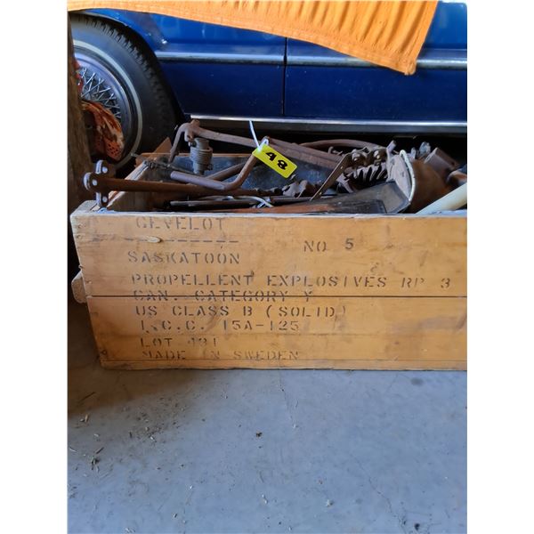 Model A Ford Parts, Wooden Gun Powder Box