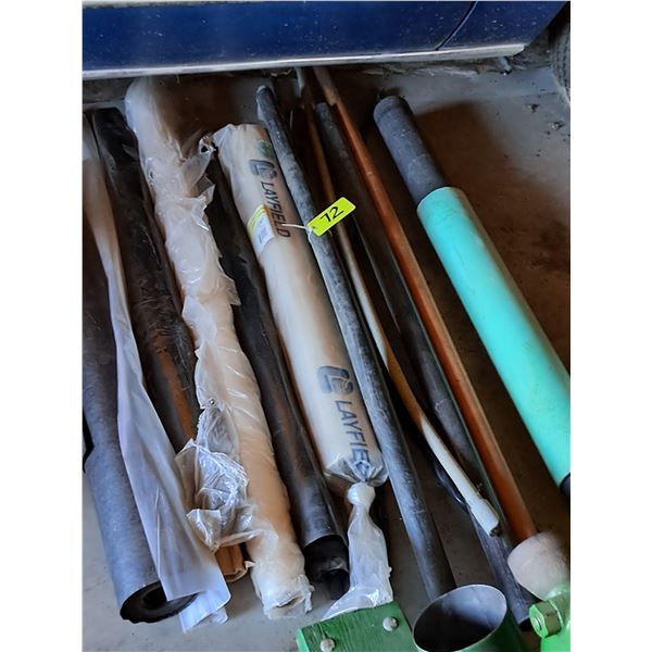 Partial Building Supplies, Tar Paper,  Plastic, PVC Pipe