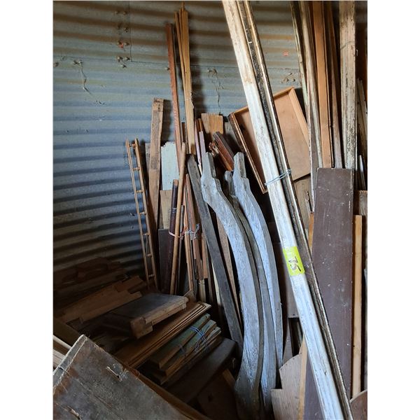 Various Lengths and Types of Lumber and Church Pews