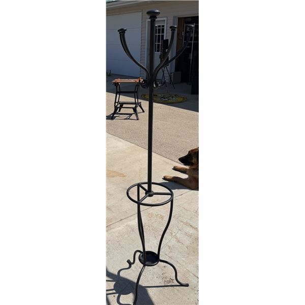 METAL COAT RACK AND HAT TREE