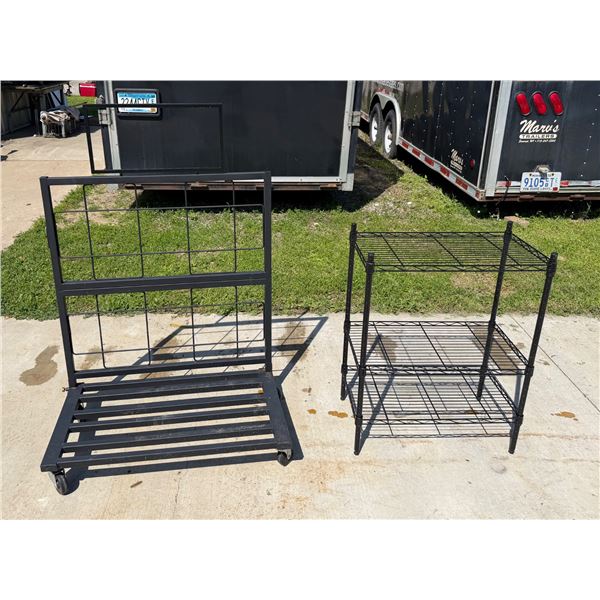 MOBILE BLACK METAL DISPLAY UNIT AND METAL SHELF