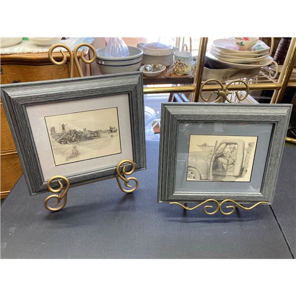 FRAMED ART PRINTS, PAIR