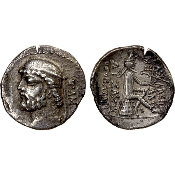 PERSIA: PARTHIAN KINGDOM: Phraates II, c. 138-127 BC, AR drachm (3.68g), VF