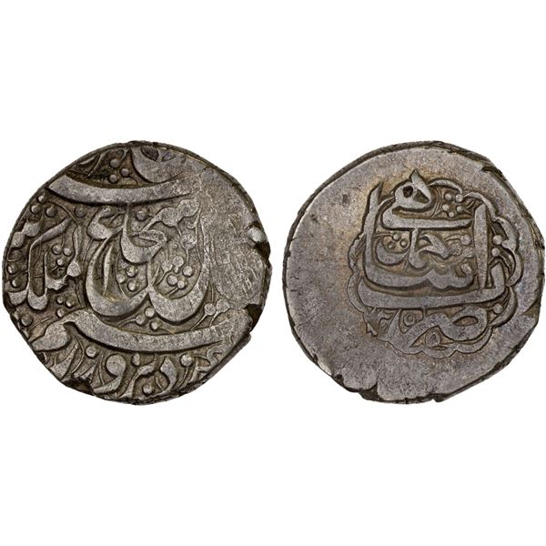 AFGHANISTAN: DURRANI: Shah Shuja', 5th reign, 1839-1842, AR rupee (9.20g), Ahmadshahi (= Qandahar),