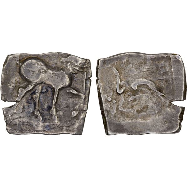 INDO-SCYTHIAN: Anonymous, ca. 100 BC, AR square hemidrachm (1.17g), F-VF
