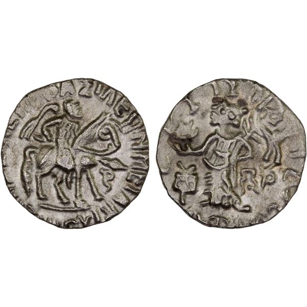 INDO-SCYTHIAN: Azilises, ca. 57-35 BC, AR drachm (2.00g), VF-XF