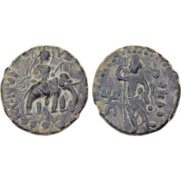 KUSHAN: Huvishka, 151-190, AE tetradrachm (10.49g), choice VF
