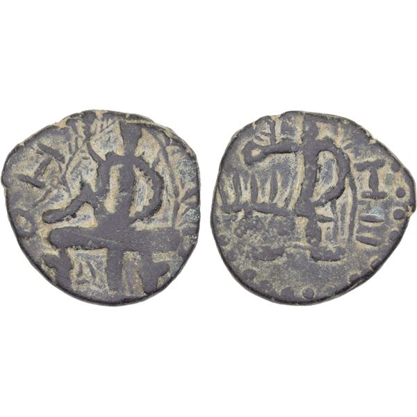 POST-KUSHAN: Jouan-Jouan: Anonymous, ca. 195-230, AE unit (6.66g), choice VF