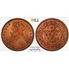 Image 1 : BRITISH INDIA: Victoria, Empress, 1876-1901, AE 1/4 anna, 1893(c), PCGS MS65 RD
