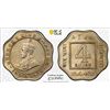 Image 1 : BRITISH INDIA: George V, 1910-1936, 4 annas, 1920(c), PCGS MS61