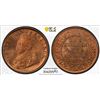 Image 1 : BRITISH INDIA: George V, 1910-1936, AE 1/4 anna, 1929(c), PCGS MS66 RB