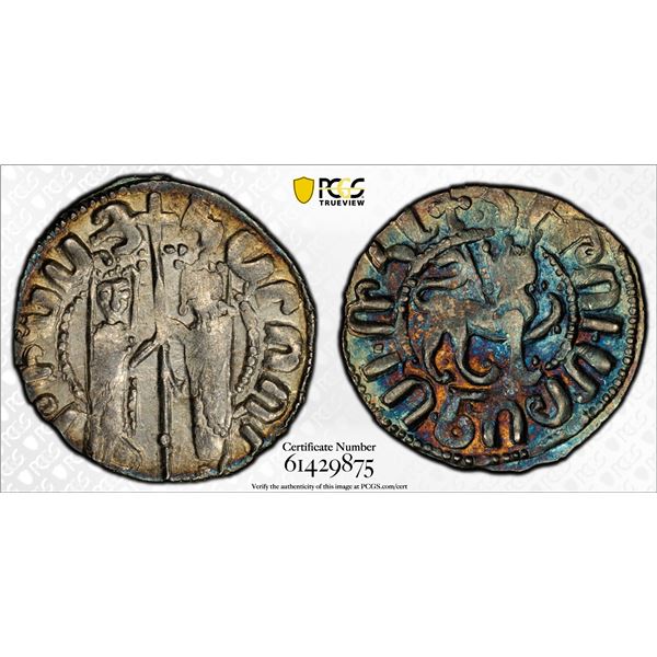 ARMENIA: Hetoum I, 1226-1270, AR tram (3.15g), ND (1226-70), PCGS AU58
