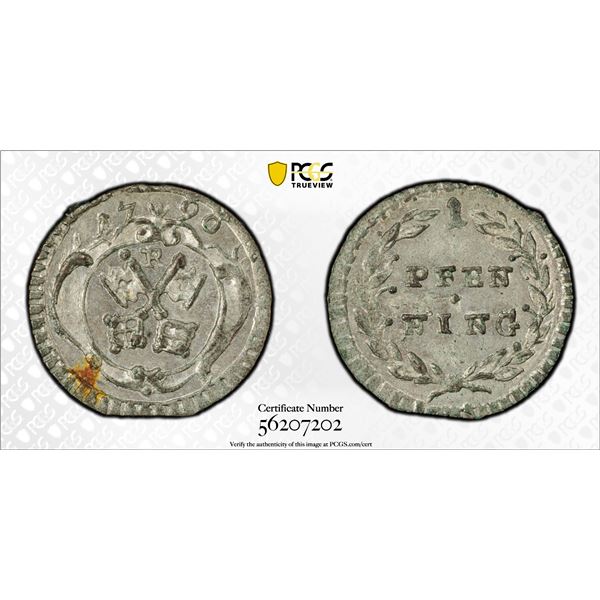 REGENSBURG: Free Imperial City, AR pfennig, 1790-R, PCGS MS64