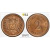 Image 1 : GERMANY: Kaiserreich, AE 2 pfennig, 1904-F, PCGS MS65 RB