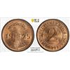 Image 1 : GERMANY: Weimar Republic, AE 2 reichspfennig, 1925-A, PCGS MS64 RB