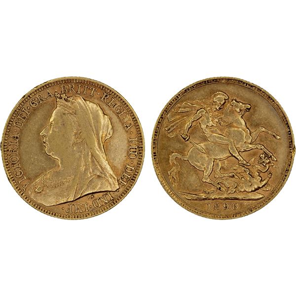 GREAT BRITAIN: Victoria, 1837-1901, AV sovereign, 1896, VF-XF