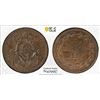 Image 1 : ITALY: PAPAL STATES: Pius IX, 1846-1878, AE 1/2 baiocco, Rome, 1847-R year II, PCGS MS64 BN