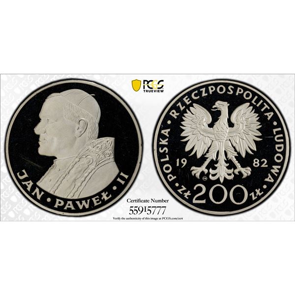 POLAND: Peoples Republic, AR 200 zlotych, 1982, PCGS PF66 Deep Cameo