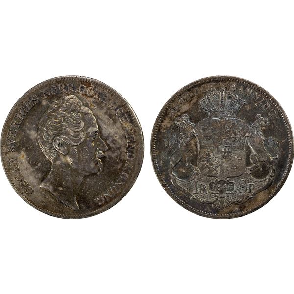 SWEDEN: Oscar I, 1844-1859, AR riksdaler, 1846, XF