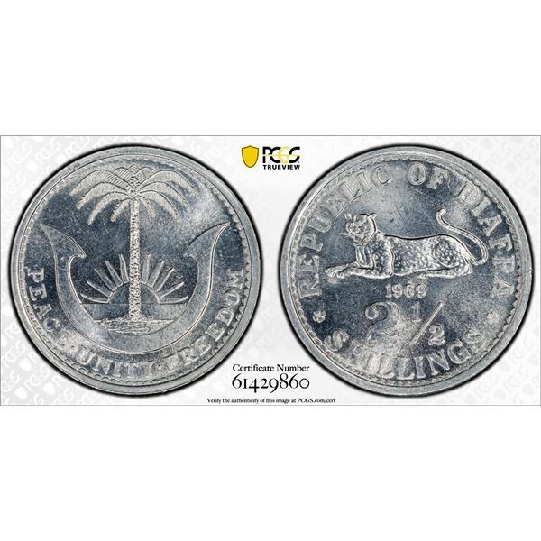 BIAFRA: Republic, 2½ shillings, 1969, PCGS MS65