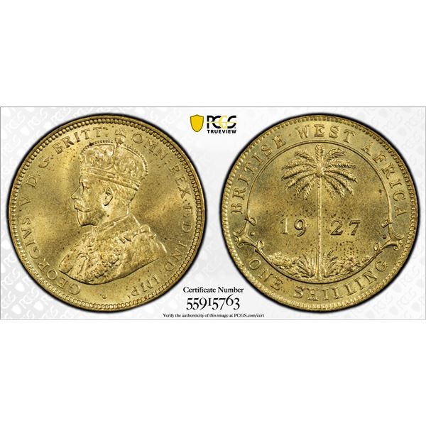 BRITISH WEST AFRICA: George V, 1910-1936, 1 shilling, 1927, PCGS MS64