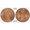 Image 1 : GERMAN EAST AFRICA: Wilhelm II, 1888-1918, AE pesa, 1891/AH1308, PCGS MS64 RB