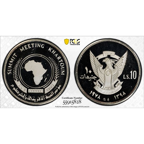 SUDAN: Republic, AR 10 pounds, 1978/AH1398, PCGS Proof 66 DCAM