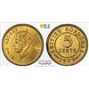 Image 1 : BRITISH HONDURAS: George V, 1910-1936, 5 cents, 1952, PCGS MS64