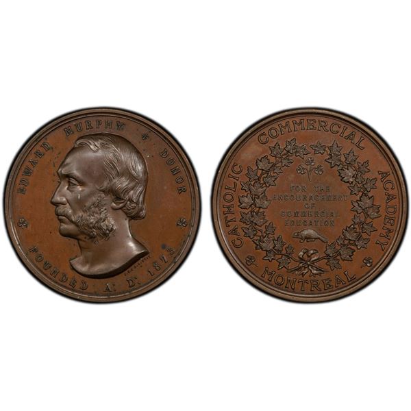 CANADA: Montreal Catholic Commercial Academy, AE medal, 1873, PCGS Specimen 64
