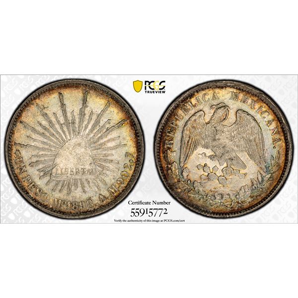MEXICO: Republic, AR peso, 1898-Mo, PCGS AU58