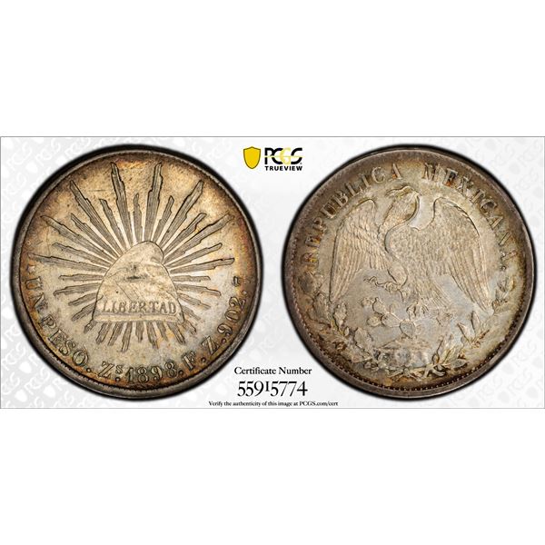 MEXICO: Republic, AR peso, 1898-Zs, PCGS UNC details