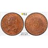 Image 1 : MEXICO: Revolutionary Issue, AE 5 centavos, Oaxaca, 1915, PCGS MS63 RB