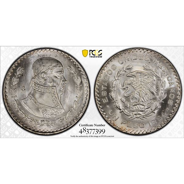 MEXICO: Estados Unidos, AR peso, 1964-Mo, PCGS MS66
