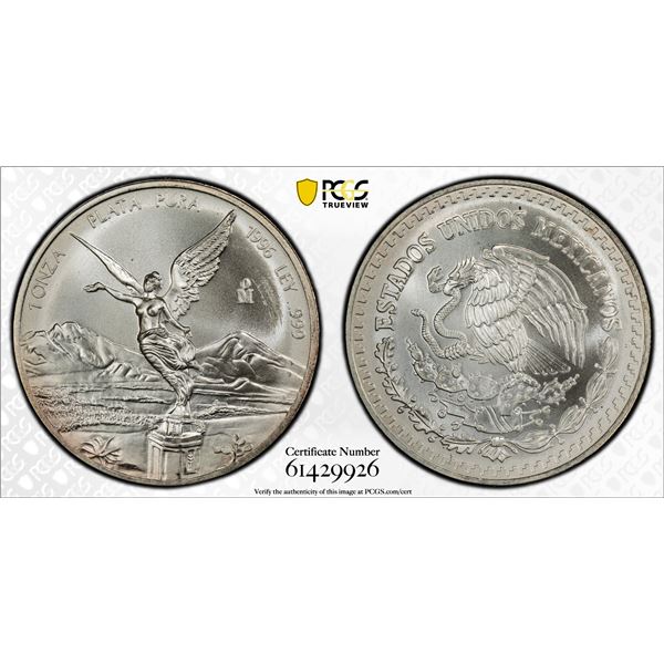 MEXICO: Estados Unidos, AR onza, 1996, PCGS MS65