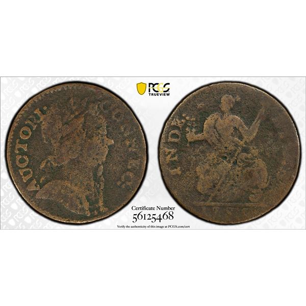 UNITED STATES: Connecticut, 1/2 penny token, 1785, PCGS Good details