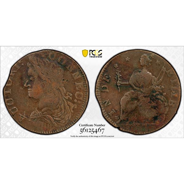 UNITED STATES: Connecticut, 1/2 penny token, 1787, PCGS VF details