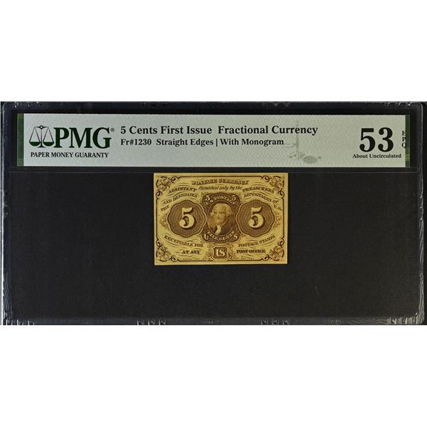 UNITED STATES: 5 cents, 17.7.1862, PMG AU53 EPQ