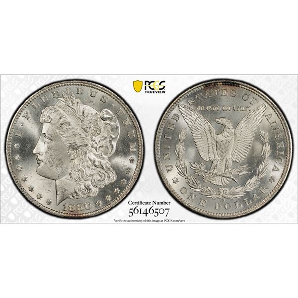 UNITED STATES: AR dollar, 1880/79-S, PCGS MS64