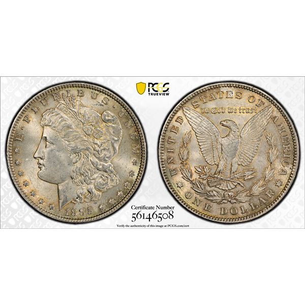 UNITED STATES: AR dollar, 1885, PCGS MS63
