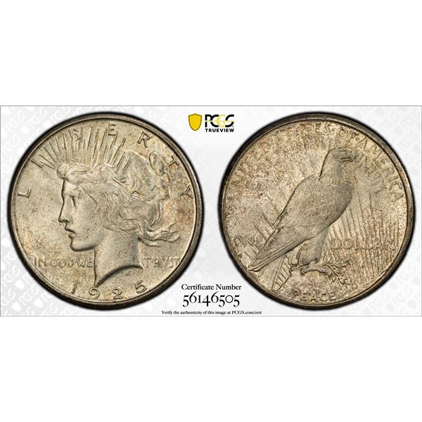 UNITED STATES: AR dollar, 1925-S, PCGS MS61