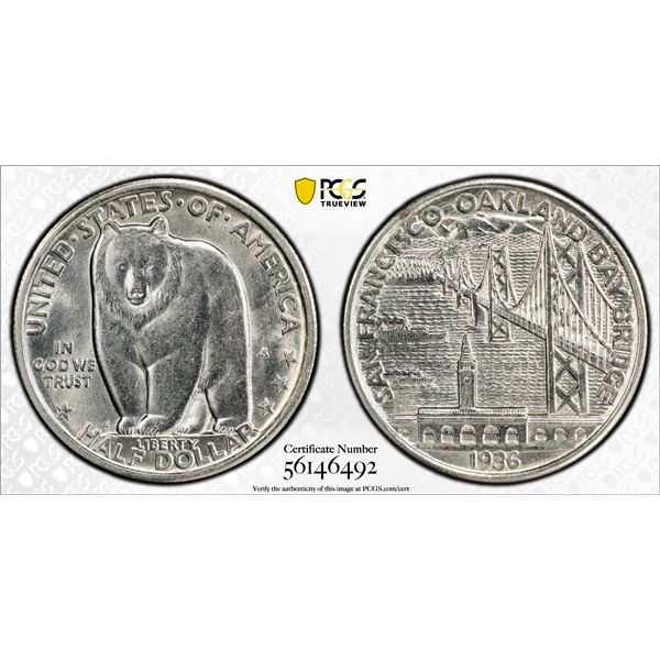 UNITED STATES: AR 50 cents, 1936-S, PCGS UNC details