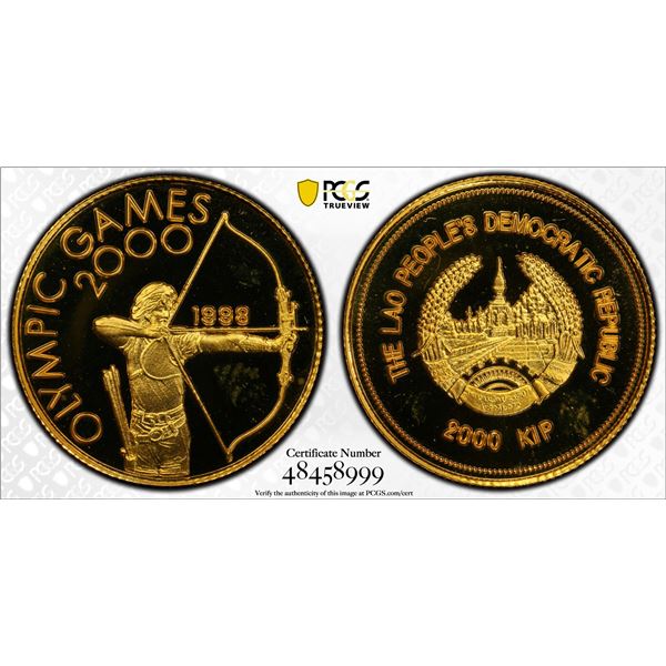 LAOS: People's Democratic Republic, AV 2000 kip, 1998, PCGS PF68 Deep Cameo