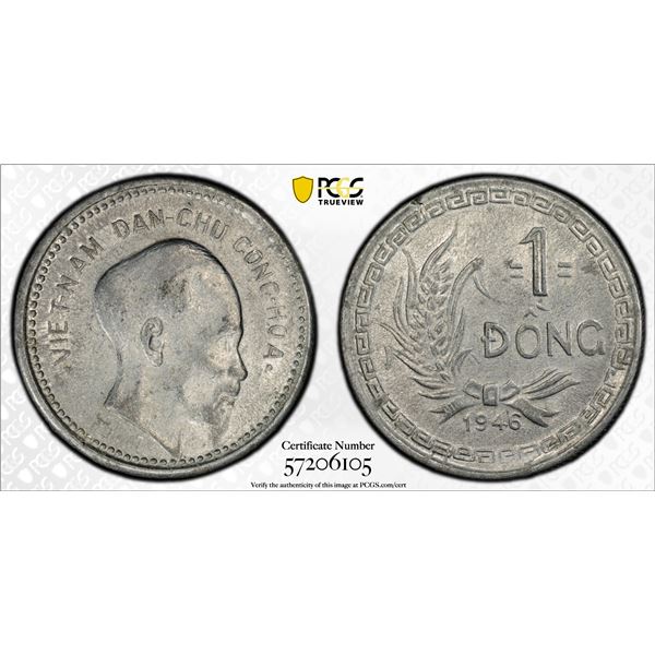 VIET NAM (NORTH): Democratic Republic, 1 dong, 1946, PCGS MS62