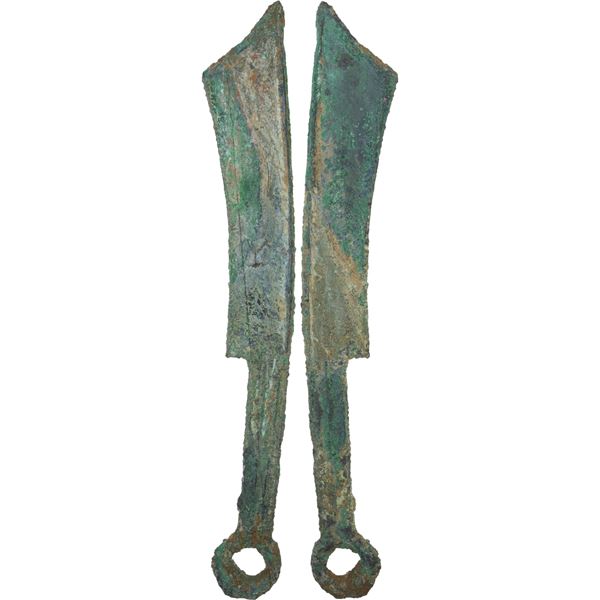 WARRING STATES: State of Yan, 600-400 BC, AE knife money, VF