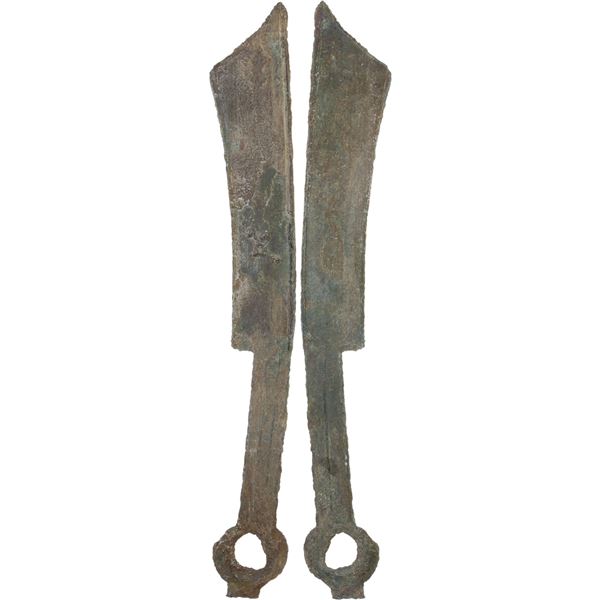 WARRING STATES: State of Yan, 600-400 BC, AE knife money, VF