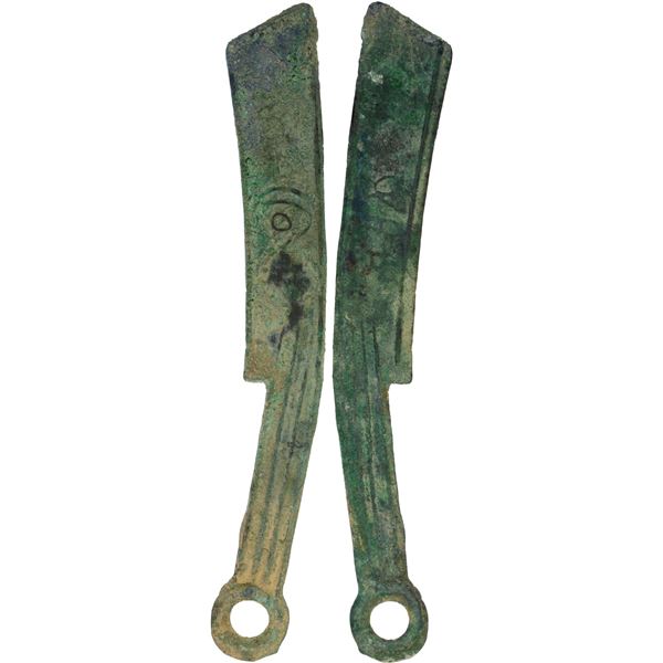 WARRING STATES: State of Yan, 400-220 BC, AE knife money, VF-XF